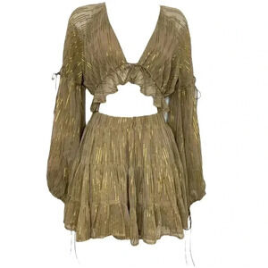 ASOS DESIGN jacquard chiffon mini skirt set
